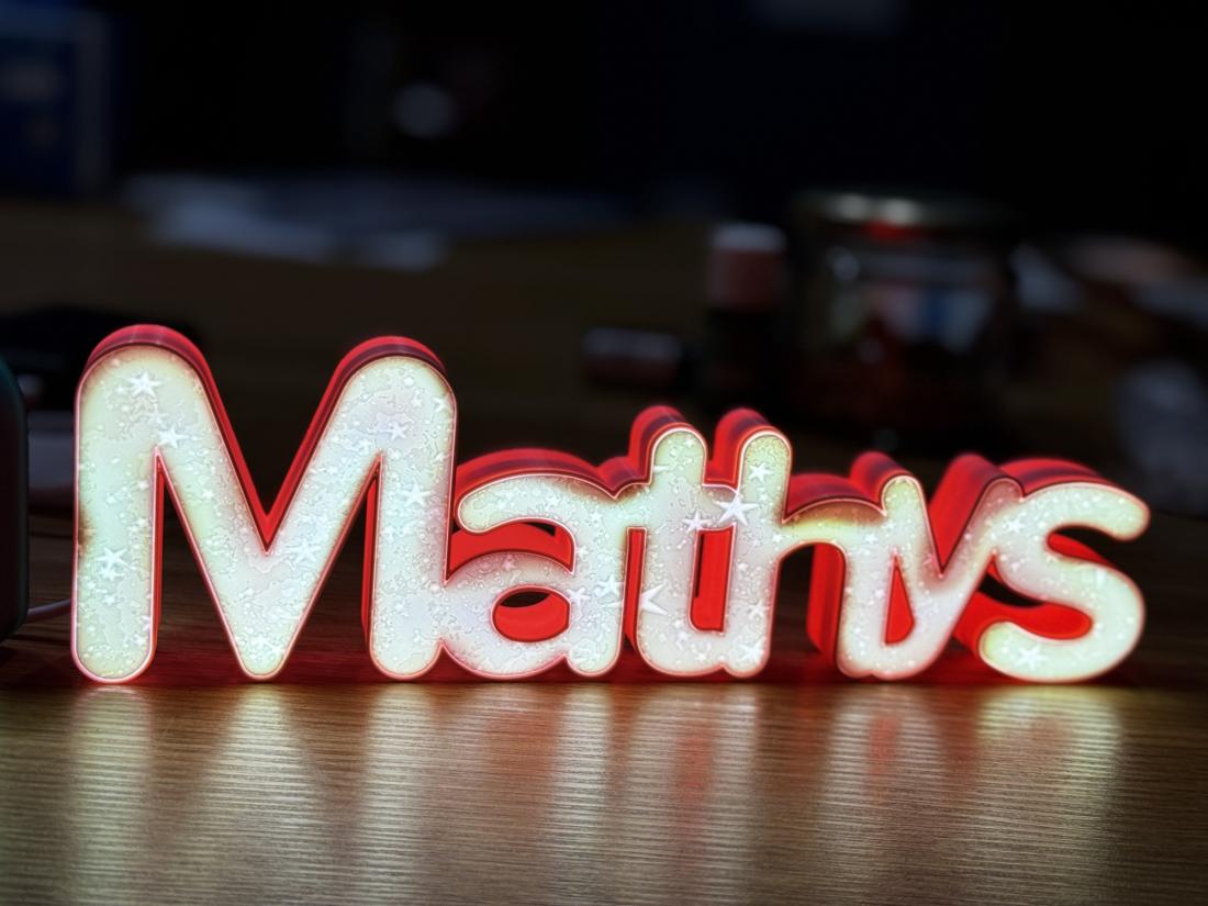 Petit mot lumineux à partir de